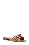 Alexandre Birman Grosgrain-trim Raffia Mules In Espresso/dark Brown