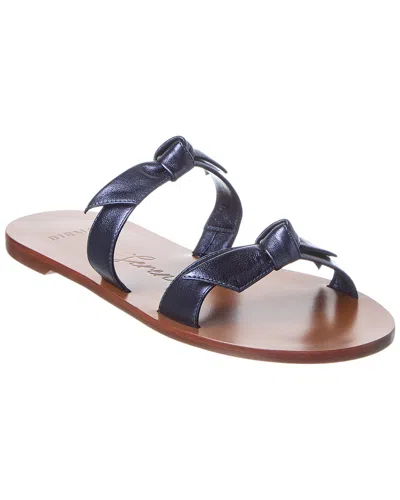 Alexandre Birman Clarita Holiday Season Leather Flat In Blue