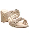 Alexandre Birman Clarita Intreccio Doppia Metallic Leather Sandal In Gold