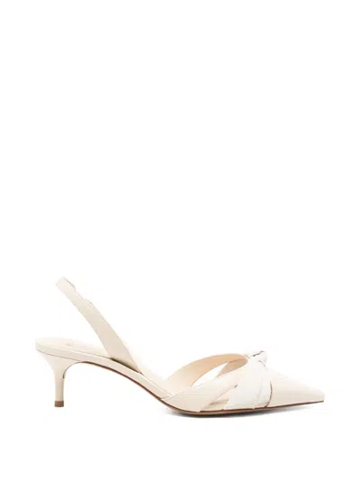 Alexandre Birman Clarita Knotted Sling-back Pumps In White