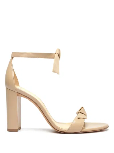 Alexandre Birman Clarita Leather Ankle-tie Sandals In Neutral