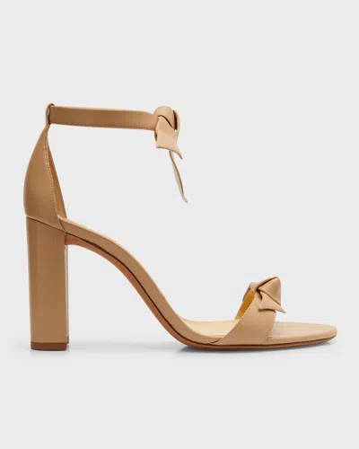 Alexandre Birman Clarita Leather Ankle-tie Sandals In Nude
