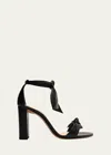 ALEXANDRE BIRMAN CLARITA LEATHER BOW ANKLE-STRAP SANDALS