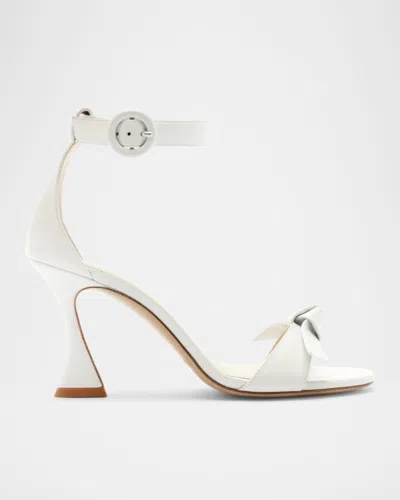 ALEXANDRE BIRMAN CLARITA LEATHER BOW ANKLE-STRAP SANDALS