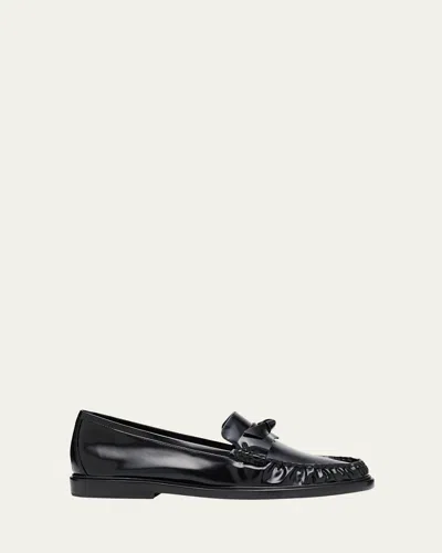 Alexandre Birman Clarita Leather Bow Loafers In Black