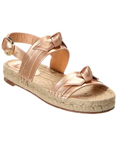 Alexandre Birman Clarita Leather Espadrille Sandal In Neutral