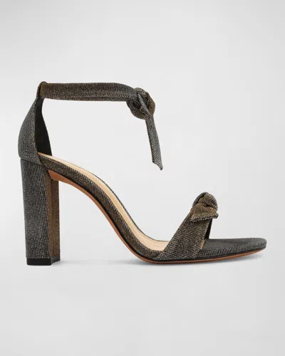 Alexandre Birman Clarita Metallic Ankle-tie Sandals In Gray