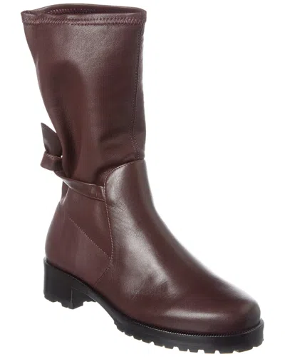 Alexandre Birman Clarita Motorcycle Leather Bootie In Brown