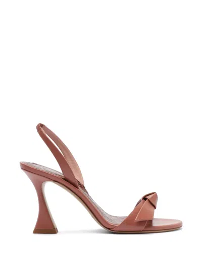 Alexandre Birman 60mm Clarita Leather Slingback Sandals In Brown