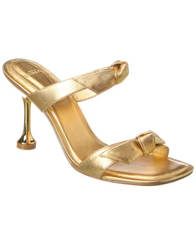 Alexandre Birman Clarita Square 85 Leather Sandal In Gold