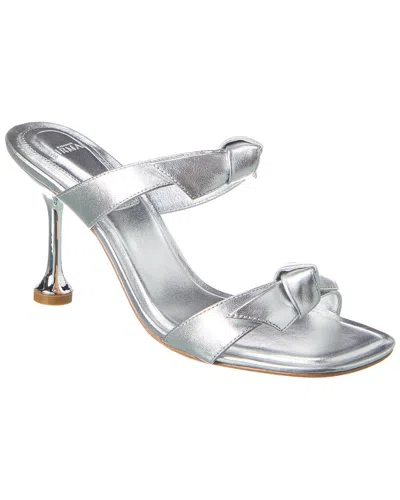 Alexandre Birman Clarita Square 85 Leather Sandal In Silver
