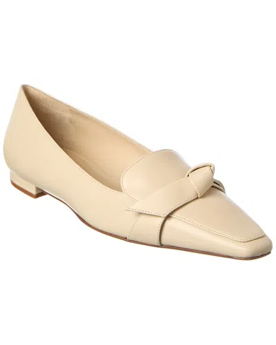 Alexandre Birman Clarita Square Leather Loafer In Neutral
