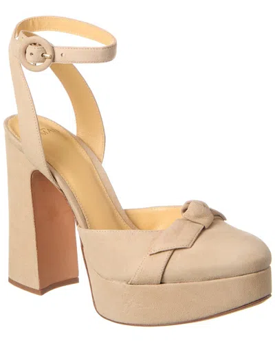Alexandre Birman Clarita Vita Suede Platform Sandal In Brown