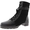 Alexandre Birman Clarita Quilted Suede And Leather Combat Boots In Black