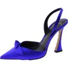 Alexandre Birman Clarita Womens Satin Slip On Slingback Heels In Blue