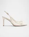Alexandre Birman Classic Clarita Lace Slingback Pumps In Neutral
