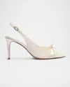 Alexandre Birman Classic Clarita Satin Slingback Pumps In White
