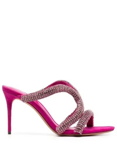 Alexandre Birman Crystal-embellished 85mm Mules In Pink