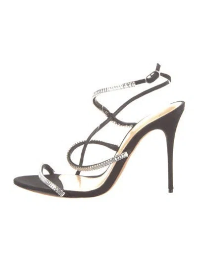 Pre-owned Alexandre Birman Crystal Embellishments Sandals In Gray