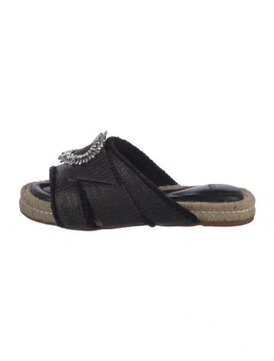 Pre-owned Alexandre Birman Crystal Embellishments Slides In Black