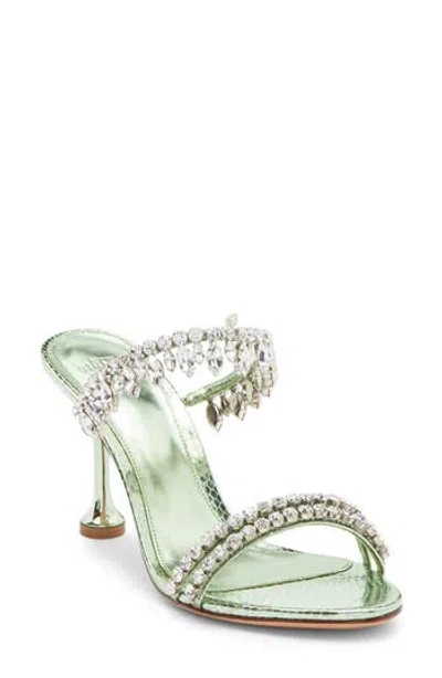 Alexandre Birman Crystal Fringe Sandal In Green