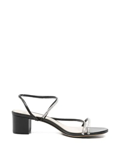 Alexandre Birman Crystal-embellished Leather Sandals In Black