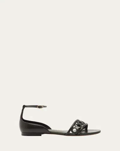 Alexandre Birman Dakota Leather Ankle-strap Sandals In Olive