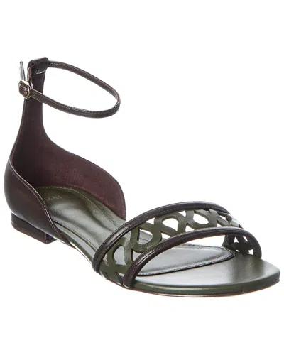 Alexandre Birman Dakota Leather Sandal In Green