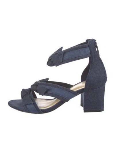 Pre-owned Alexandre Birman Denim Bow Accents Sandals In Blue