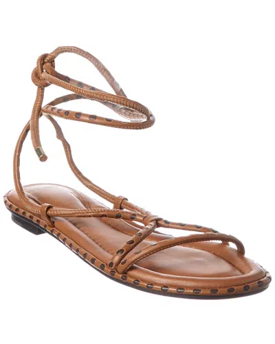 Alexandre Birman Donna Leather Flat In Brown