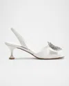 Alexandre Birman Easy Madelina Embellished Satin 60 Pumps In White