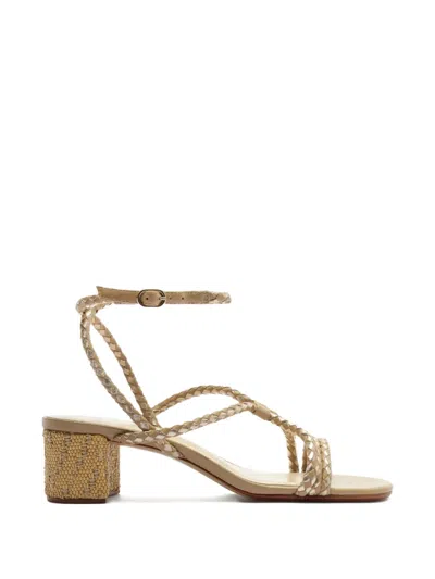 Alexandre Birman Elba Braided Heel Sandals In Gold