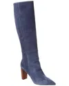 Alexandre Birman Elisa 85 Suede Knee-high Boot In Blue