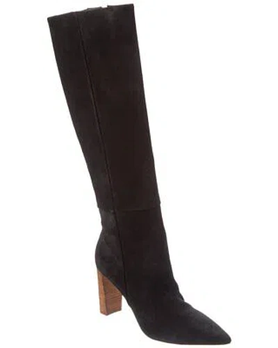 Pre-owned Alexandre Birman Elisa 85 Suede Knee-high Boot Women's In Black
