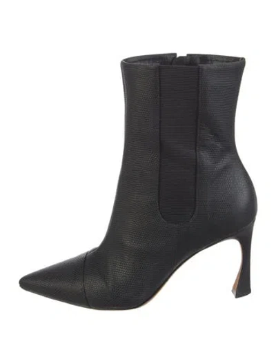 Pre-owned Alexandre Birman Embossed Leather Chelsea Boots In Blue