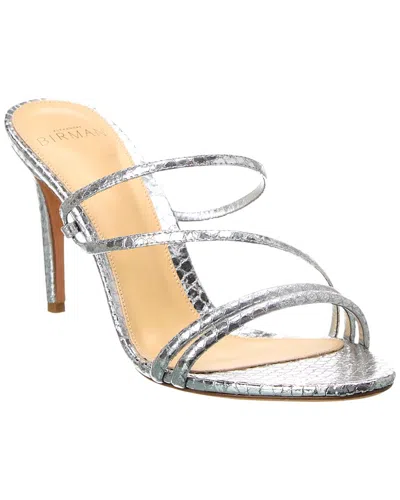 Alexandre Birman Eve 85 Embossed Leather Sandal In Silver