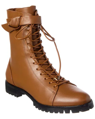 Alexandre Birman Evelyn Leather Bootie In Brown
