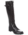 Alexandre Birman Evelyn Leather Knee-high Boots In Black