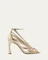 Alexandre Birman Fran Metallic Leather Sandals In Multi