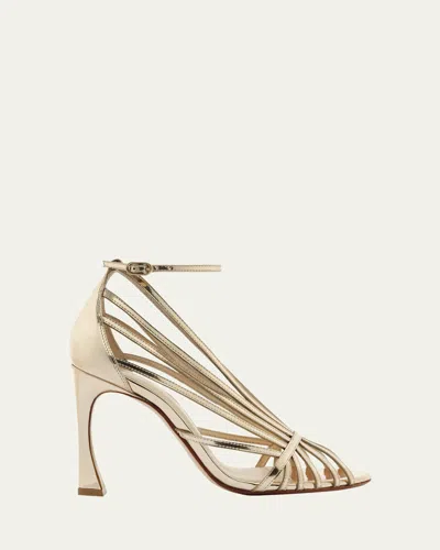 Alexandre Birman Fran Metallic Leather Sandals In Multi