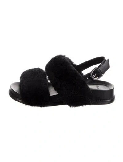 Pre-owned Alexandre Birman Fur Sandals In Black