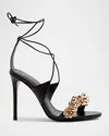 Alexandre Birman Gia 100 Mm Leather Ankle-tie Sandals In Black