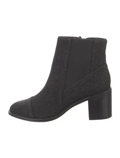 Pre-owned Alexandre Birman Glitter Accents Chelsea Boots In Black