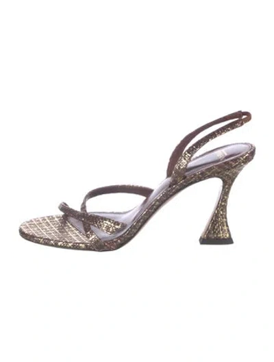 Pre-owned Alexandre Birman Glitter Animal Print Slingback Sandals In Multicolor