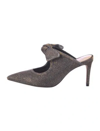 Pre-owned Alexandre Birman Glitter Bow Accents Mules