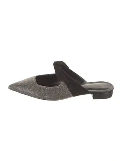 Pre-owned Alexandre Birman Glitter Glitter Accents Mules In Black