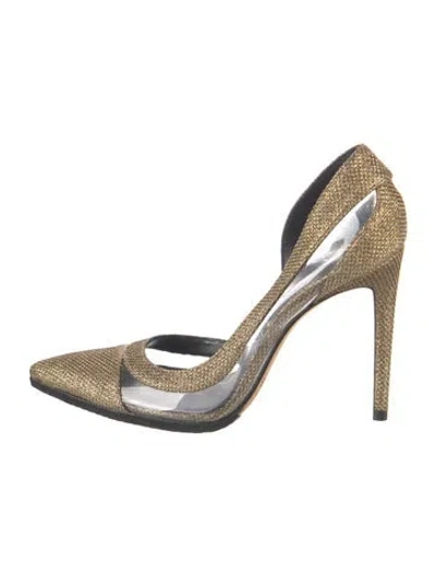 Pre-owned Alexandre Birman Glitter Glitter Accents Pumps In Gold/metallic