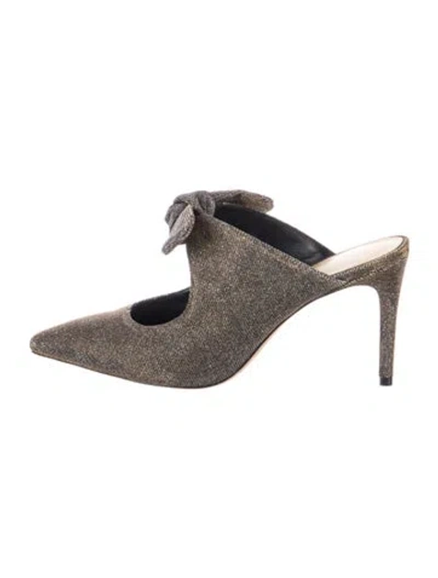 Pre-owned Alexandre Birman Glitter Patterned Mules In Neutrals