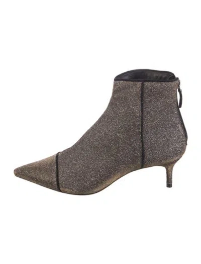 Pre-owned Alexandre Birman Glitter Sock Boots In Gray