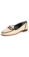 Alexandre Birman Grosgrain-trim Raffia Loafer In Natural/black